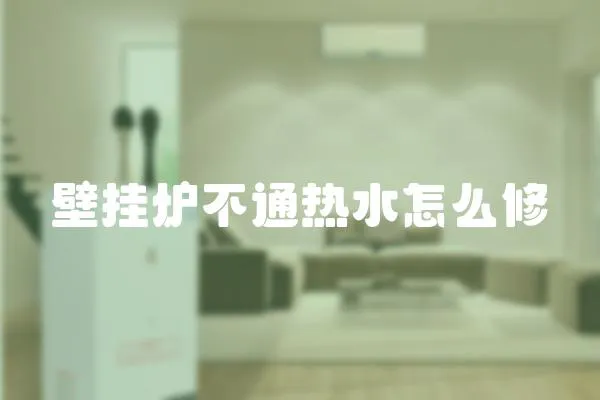 壁掛爐不通熱水怎么修