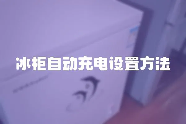 冰柜自動充電設置方法