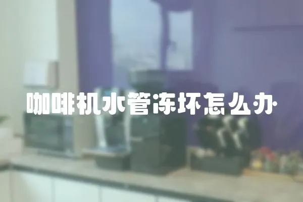 咖啡機水管凍壞怎么辦