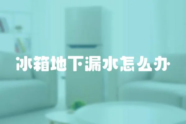 冰箱地下漏水怎么辦