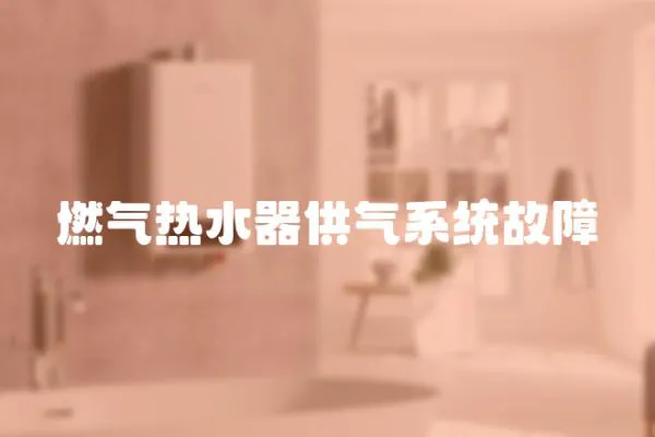 燃氣熱水器供氣系統故障
