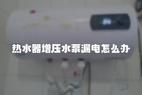 熱水器增壓水泵漏電怎么辦