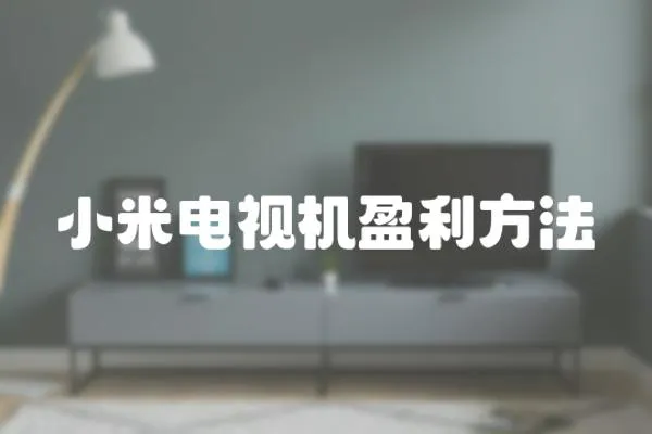 小米電視機盈利方法