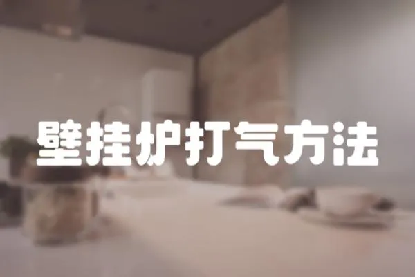 壁掛爐打氣方法