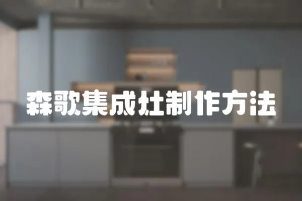 森歌集成灶制作方法