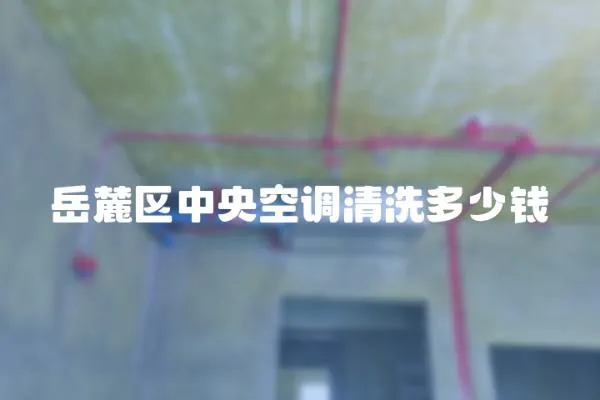 岳麓區中央空調清洗多少錢