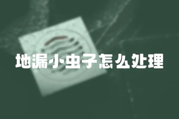 地漏小蟲子怎么處理