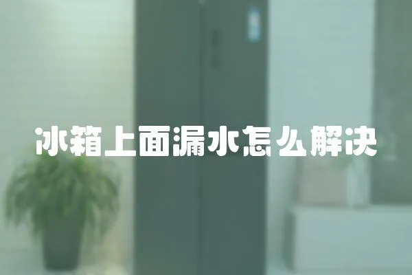 冰箱上面漏水怎么解決