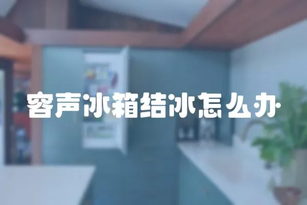 容聲冰箱結(jié)冰怎么辦