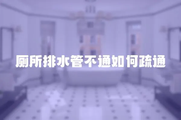 廁所排水管不通如何疏通