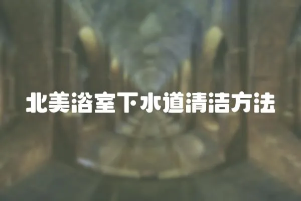 北美浴室下水道清潔方法