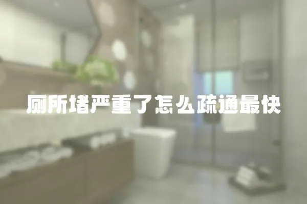 廁所堵嚴重了怎么疏通最快