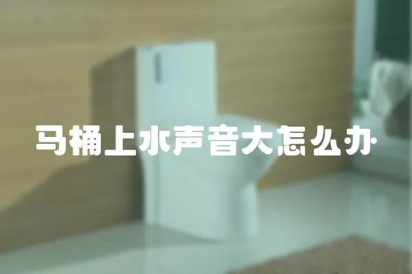 馬桶上水聲音大怎么辦