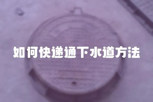 如何快遞通下水道方法