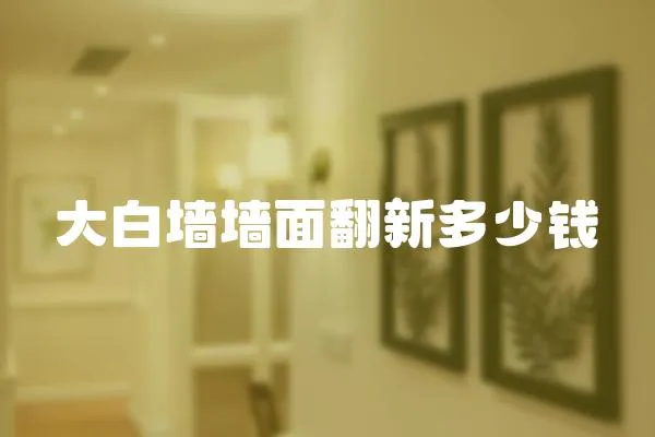 大白墻墻面翻新多少錢