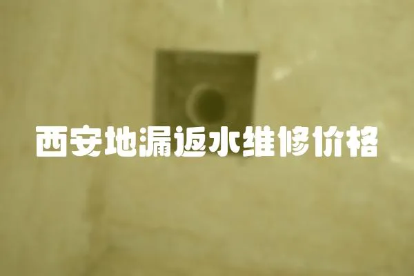 西安地漏返水維修價格