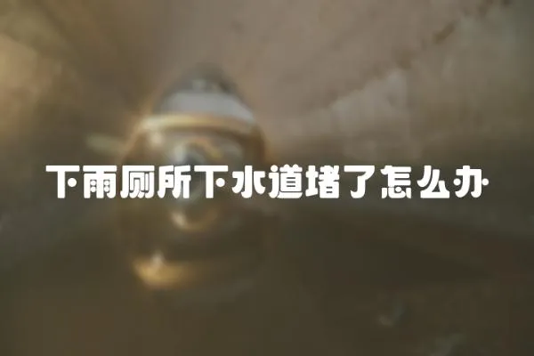 下雨廁所下水道堵了怎么辦