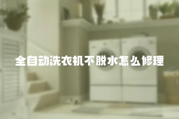 全自動洗衣機不脫水怎么修理