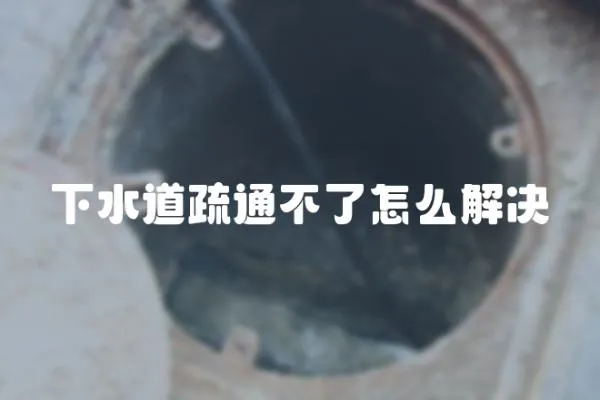 下水道疏通不了怎么解決