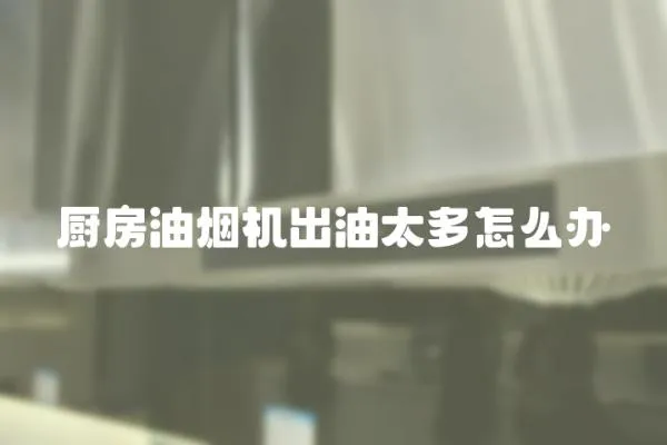廚房油煙機(jī)出油太多怎么辦