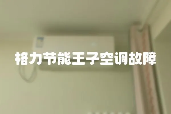格力節能王子空調故障