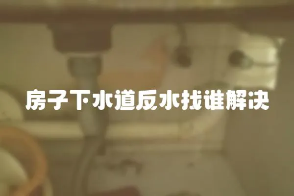 房子下水道反水找誰解決