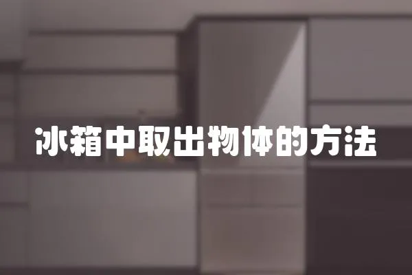 冰箱中取出物體的方法