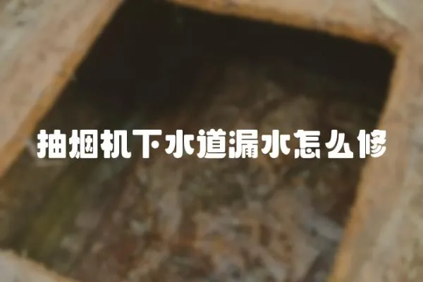 抽烟机下水道漏水怎么修