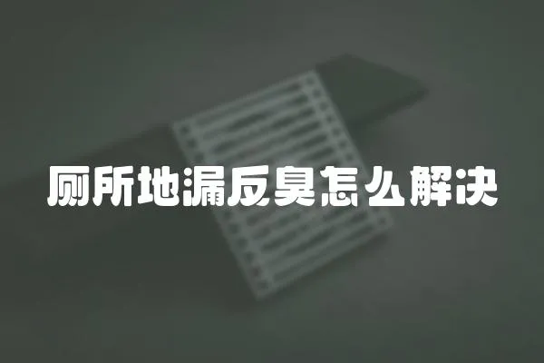廁所地漏反臭怎么解決
