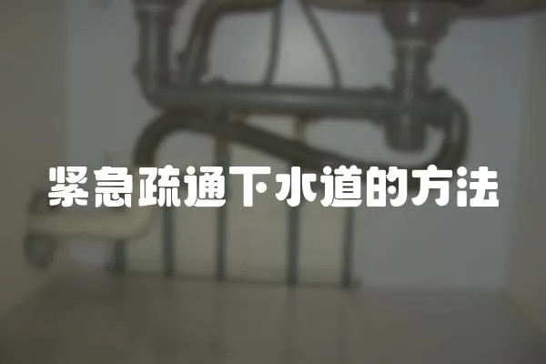 緊急疏通下水道的方法