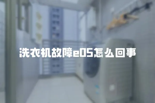 洗衣機故障e05怎么回事