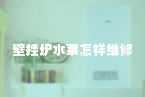 壁掛爐水泵怎樣維修