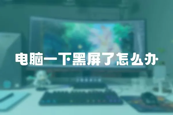 電腦一下黑屏了怎么辦