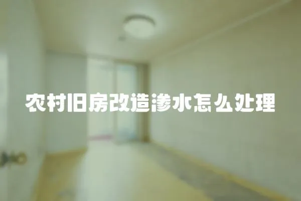 農村舊房改造滲水怎么處理