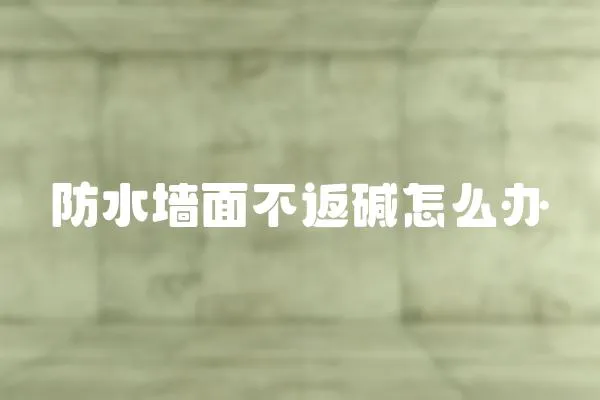 防水墻面不返堿怎么辦