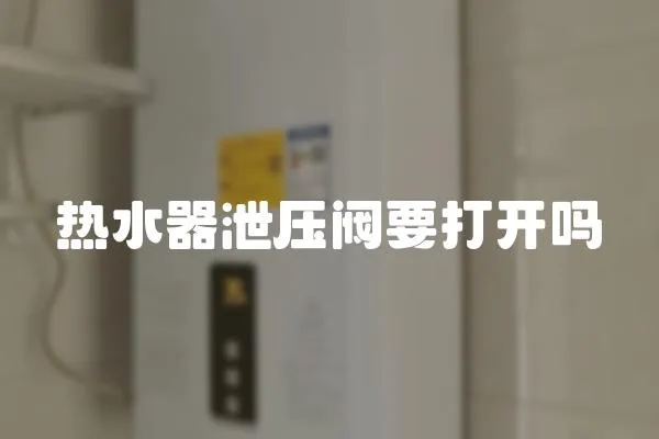 熱水器泄壓閥要打開嗎