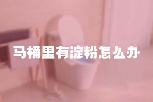馬桶里有淀粉怎么辦