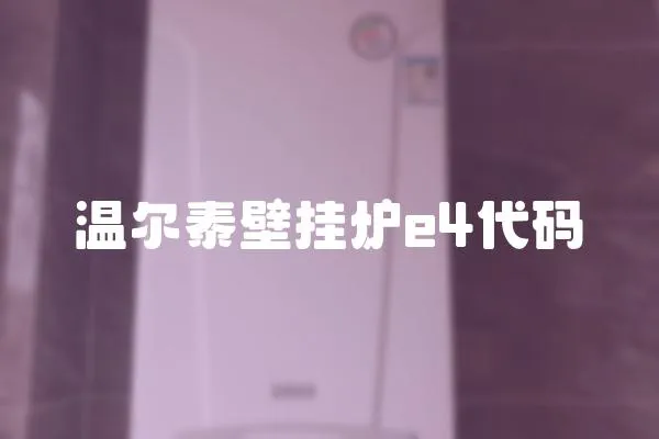 溫爾泰壁掛爐e4代碼