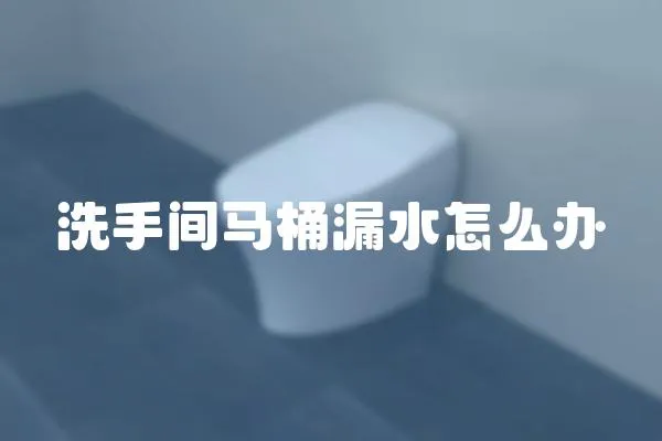 洗手間馬桶漏水怎么辦