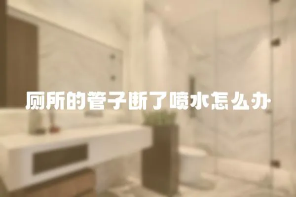 廁所的管子斷了噴水怎么辦