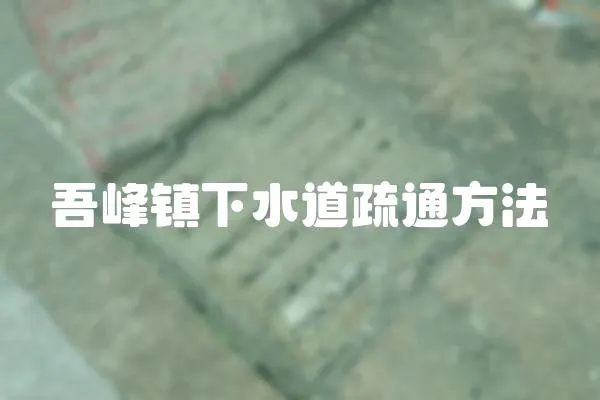 吾峰鎮(zhèn)下水道疏通方法