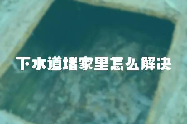 下水道堵家里怎么解決