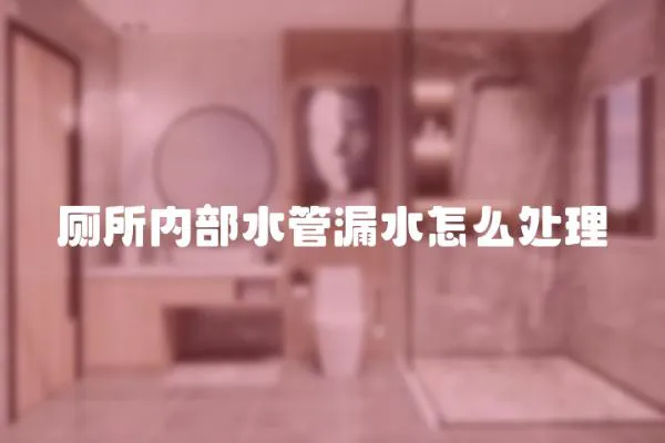 廁所內(nèi)部水管漏水怎么處理