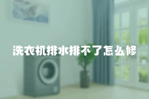 洗衣機(jī)排水排不了怎么修