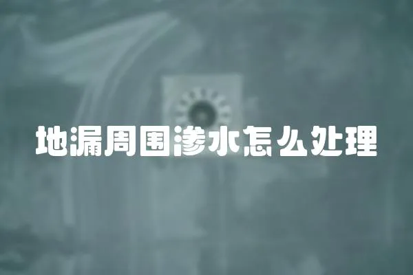地漏周圍滲水怎么處理