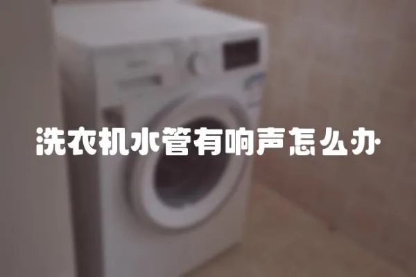洗衣機水管有響聲怎么辦