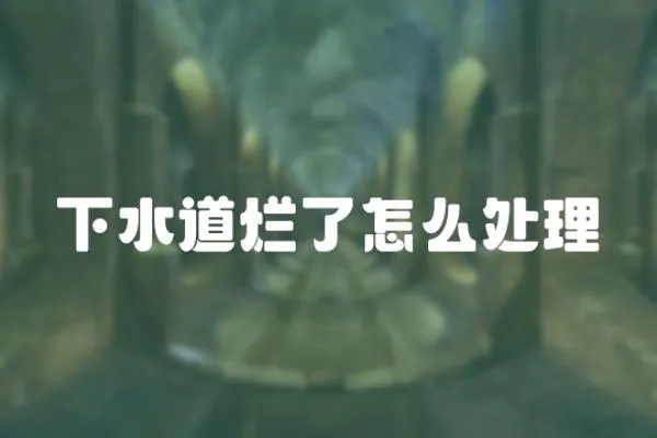下水道爛了怎么處理