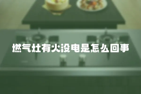 燃氣灶有火沒電是怎么回事