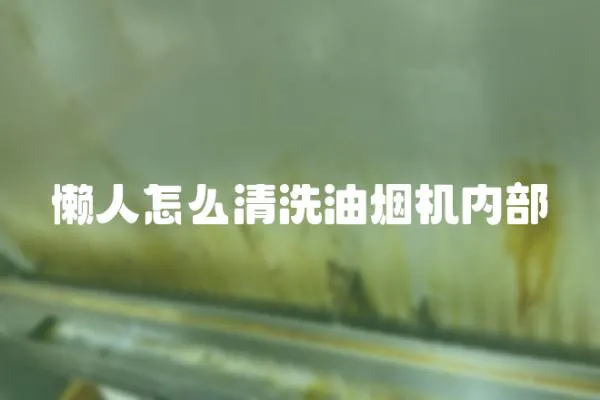 懶人怎么清洗油煙機(jī)內(nèi)部