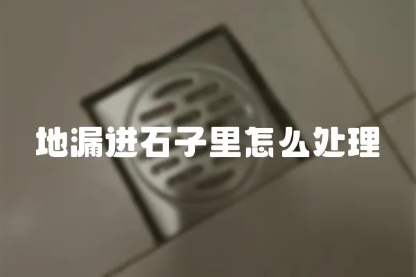 地漏進(jìn)石子里怎么處理
